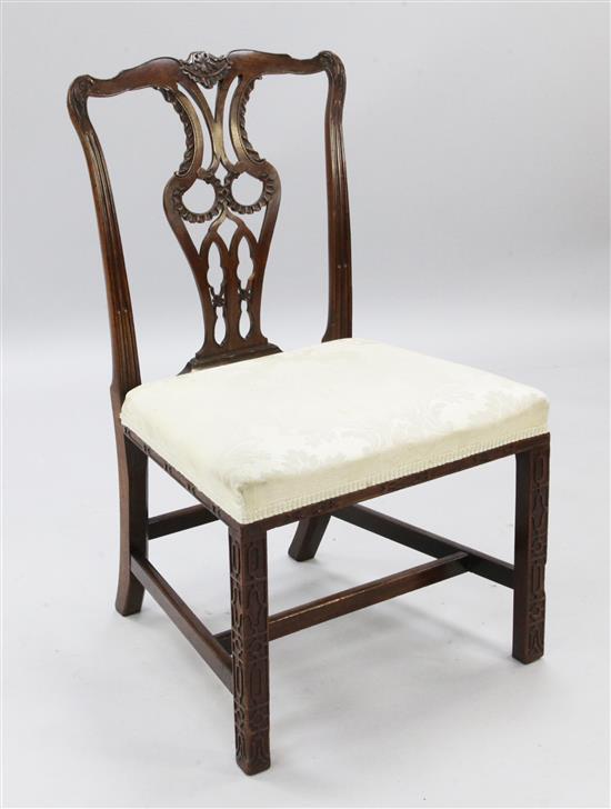 A Chippendale period mahogany dining chair, H.3ft 1in.